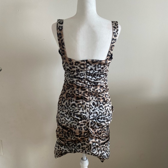NWT Nicole Miller Leopard Print Ruched Dress - Picture 7 of 14